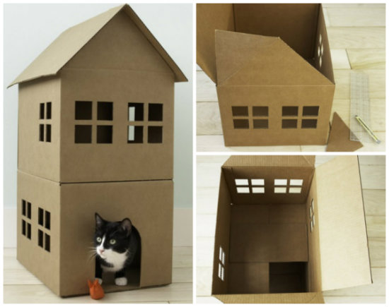 En este momento estás viendo creativas casas de cartón para tu gato