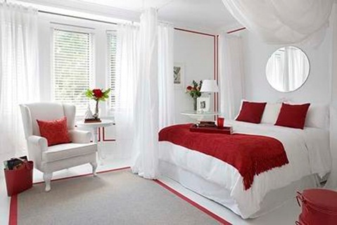 En este momento estás viendo Hermosas habitaciones en colores blanco y rojo